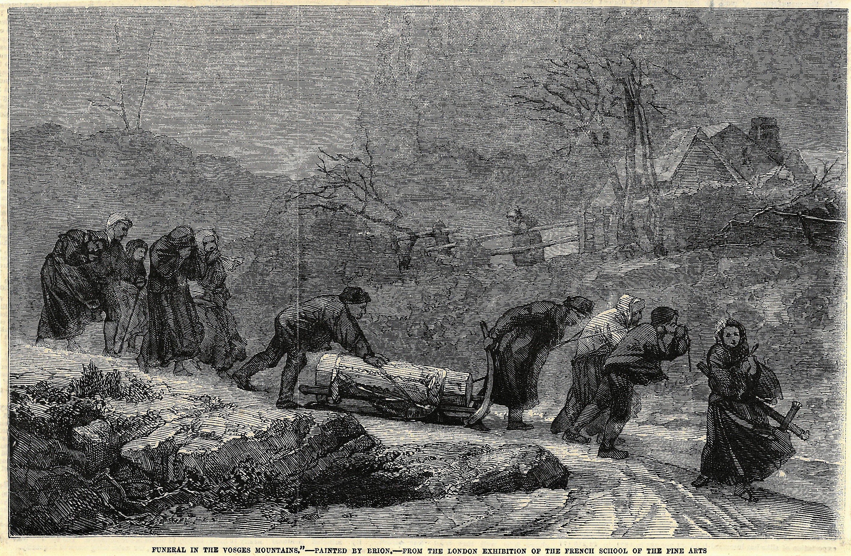 Grafik "Funeral in the Vosges Mountains" (Museum für Sepulkralkultur CC BY)