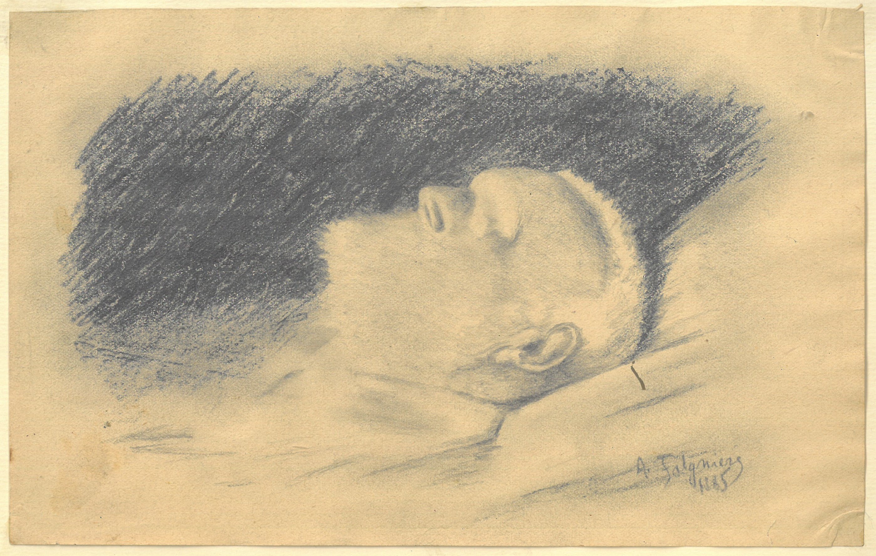 Zeichnung "Victor Hugo sur son lit de mort" (Museum für Sepulkralkultur CC BY-NC-SA)