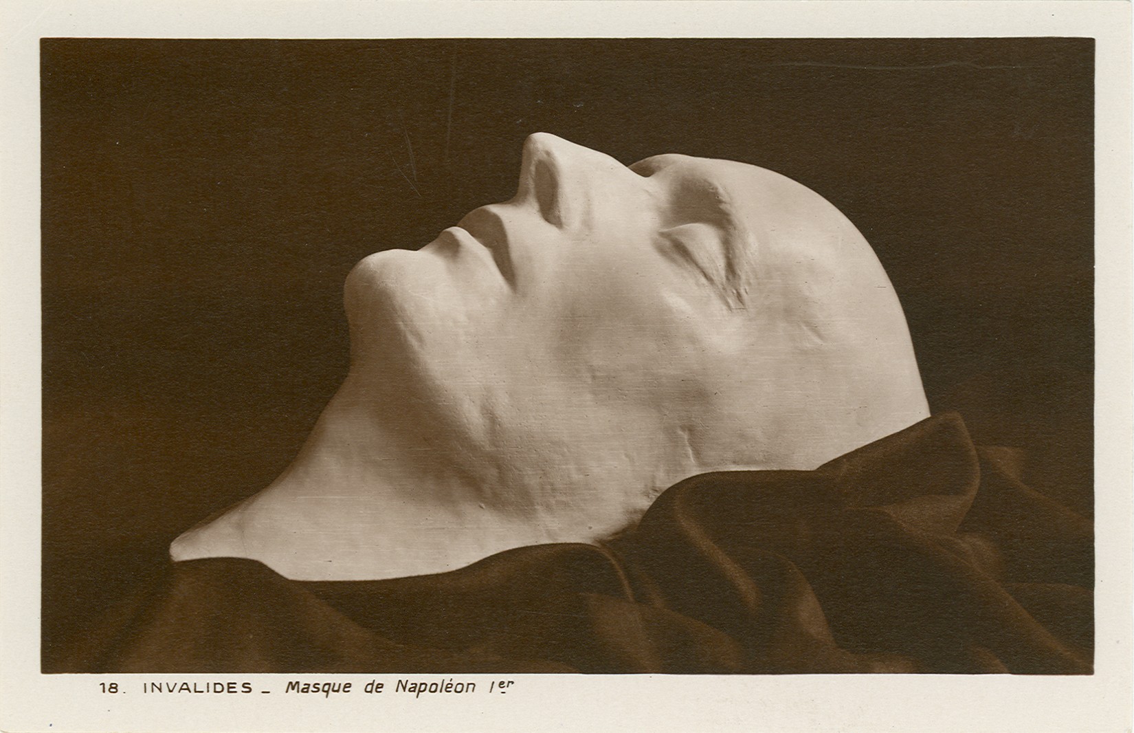 Postkarte 'Totenmaske Napoleon' (Museum für Sepulkralkultur CC BY-NC-SA)