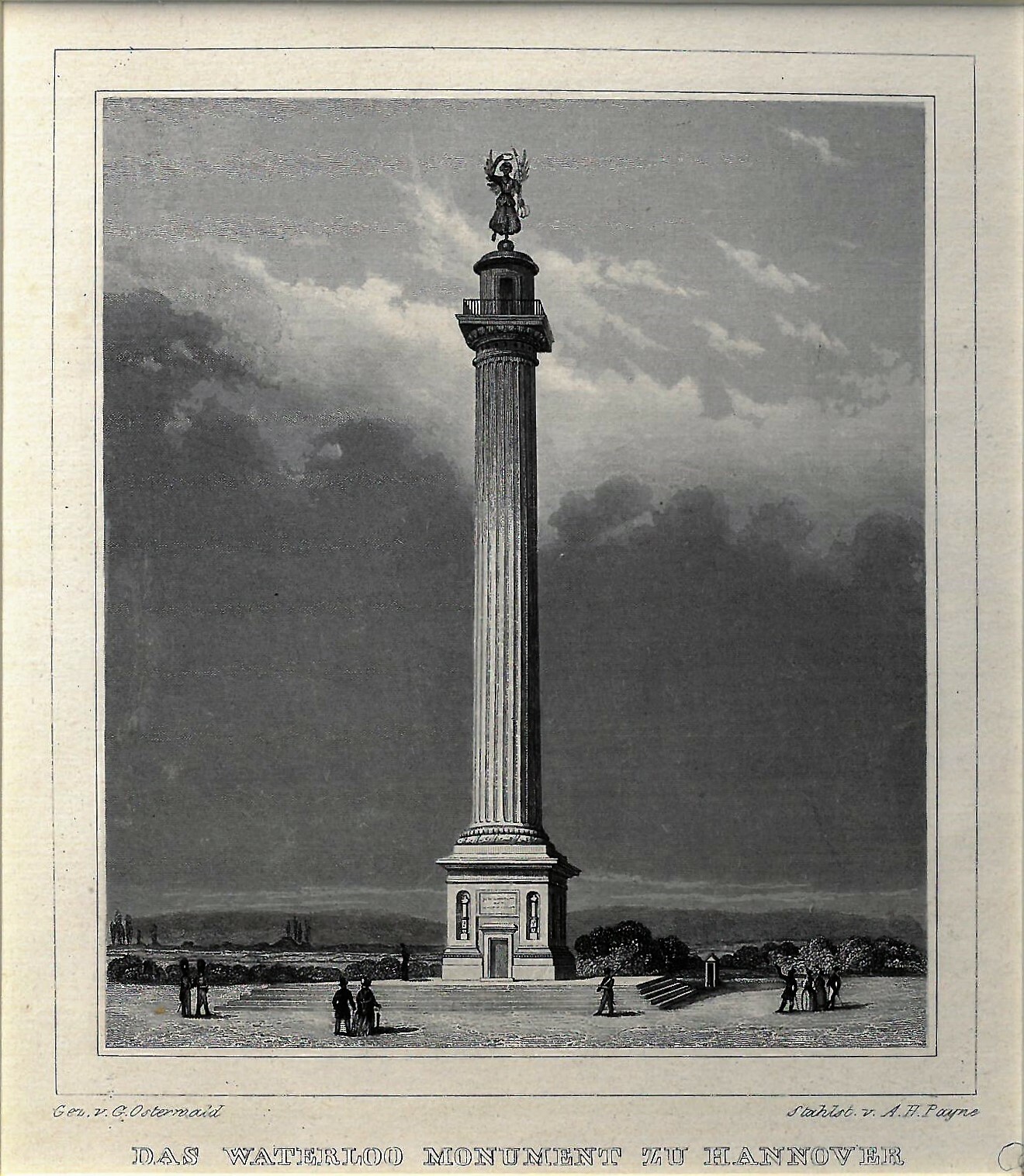 Grafik "Das Waterloo Monument zu Hannover" (Museum für Sepulkralkultur CC BY-NC-SA)