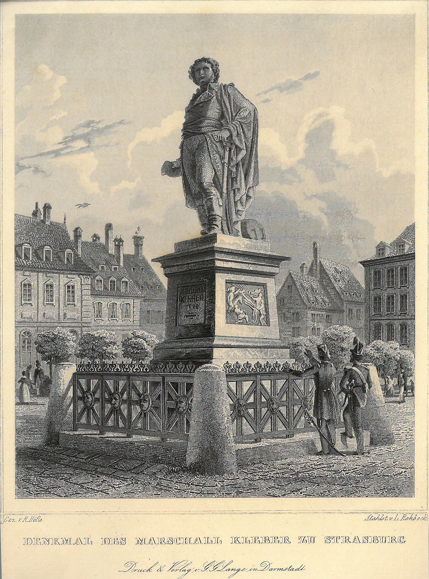 Grafik "Denkmal des Marschall Kleber zu Strasburg" (Museum für Sepulkralkultur CC BY-NC-SA)