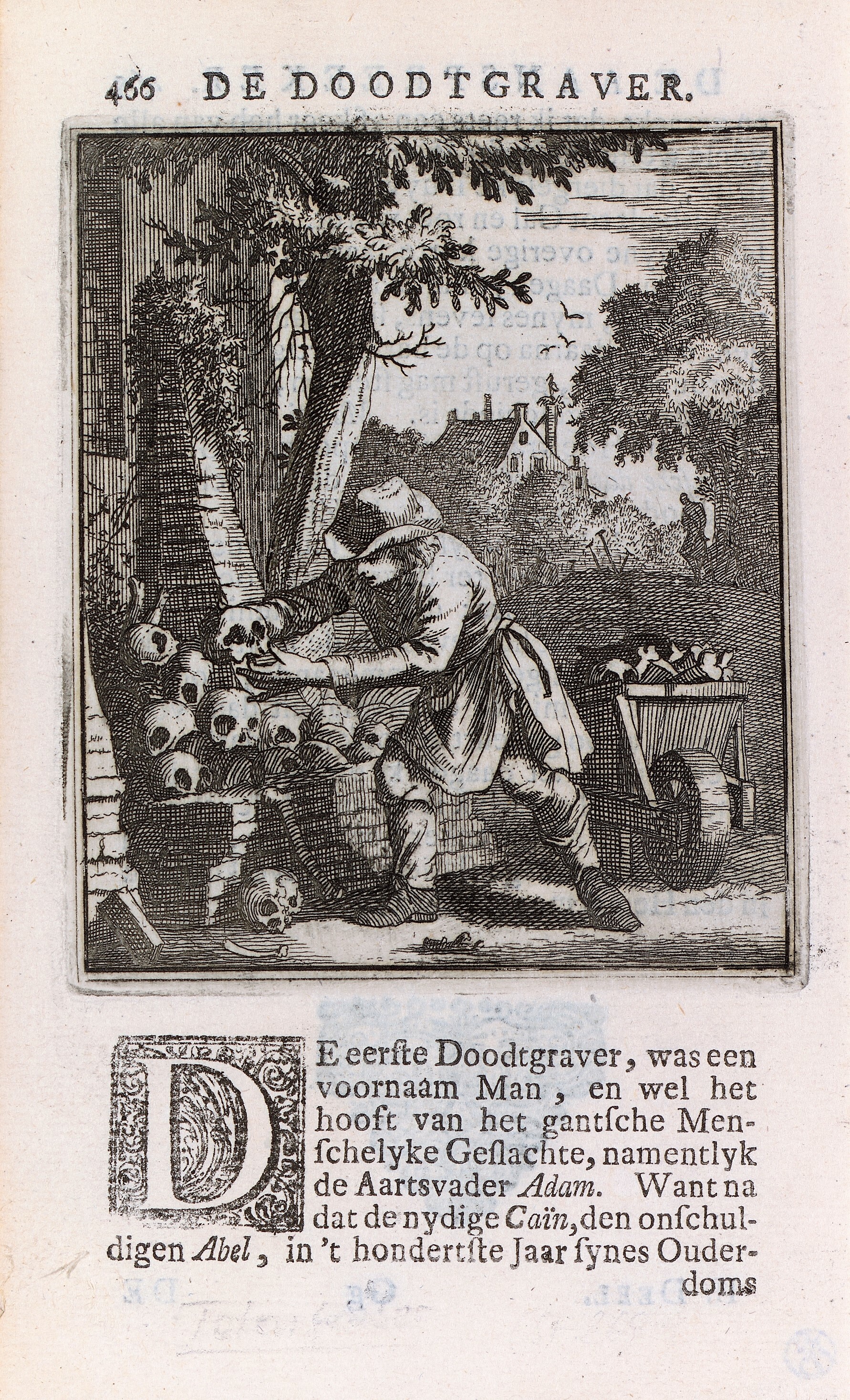 Grafik "De Doodtgraver" (Museum für Sepulkralkultur CC BY-NC-SA)