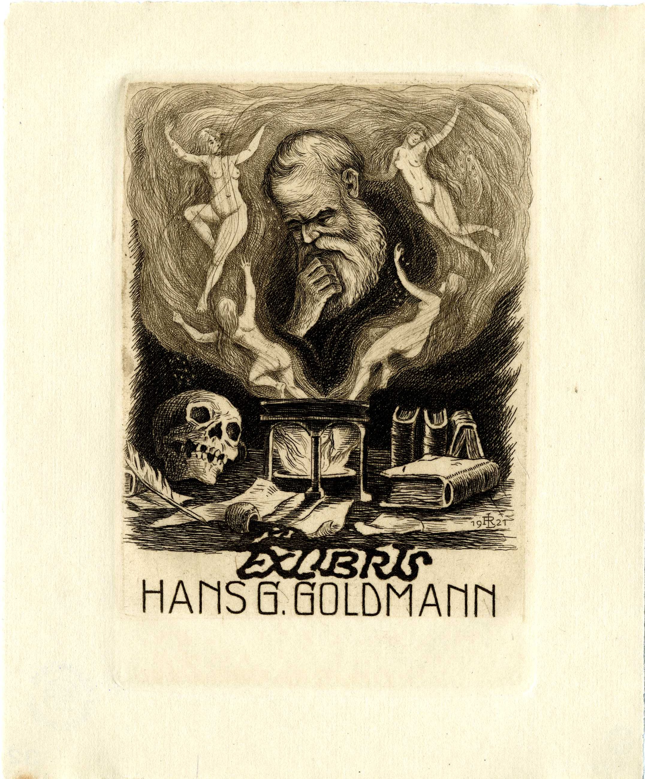 Exlibris für Hans G. Goldmann (Museum für Sepulkralkultur CC BY-NC-SA)