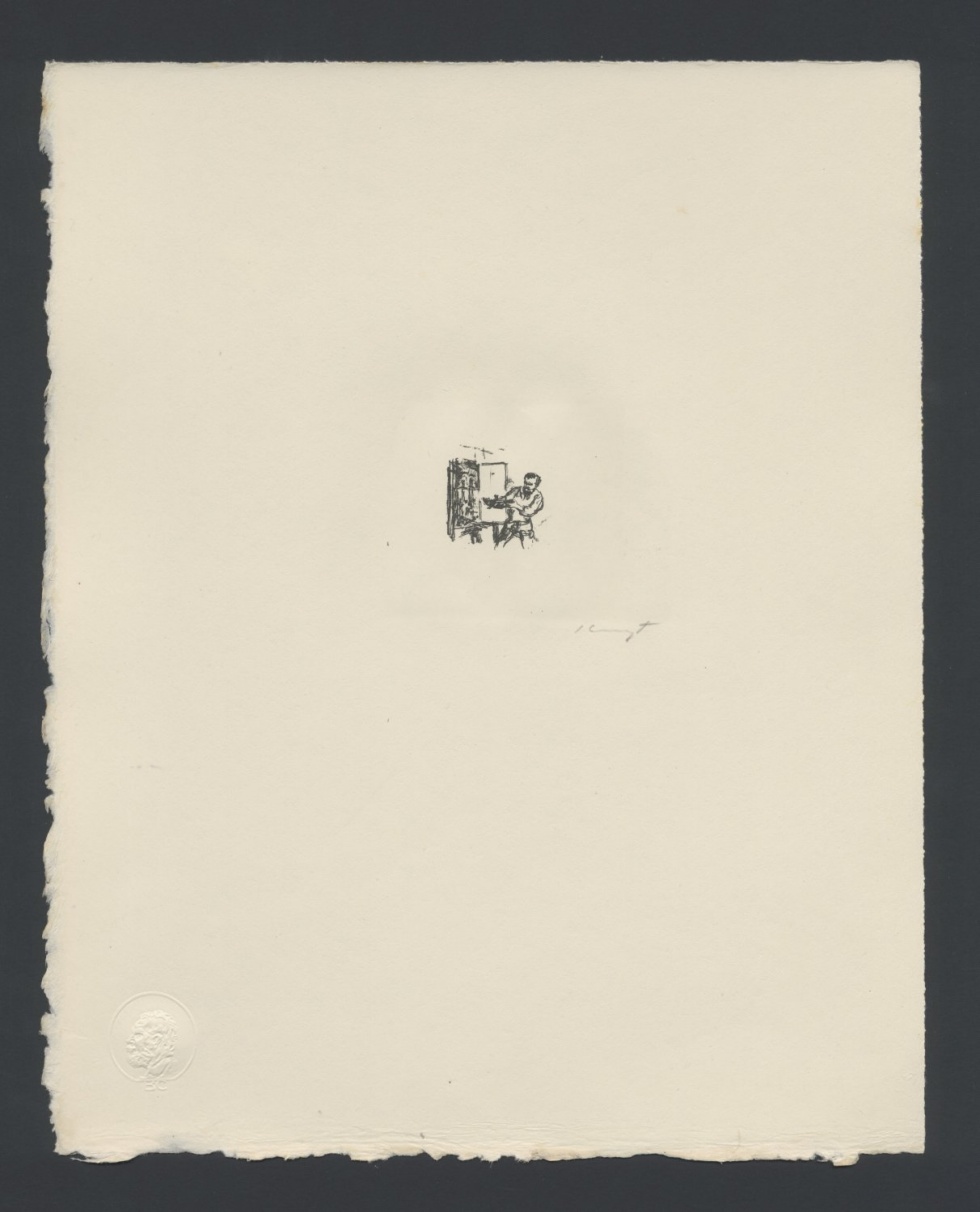 Benvenuto entnimmt dem Schrank einen Dolch. Vignette (Freies Deutsches Hochstift / Frankfurter Goethe-Museum CC BY-NC-SA)