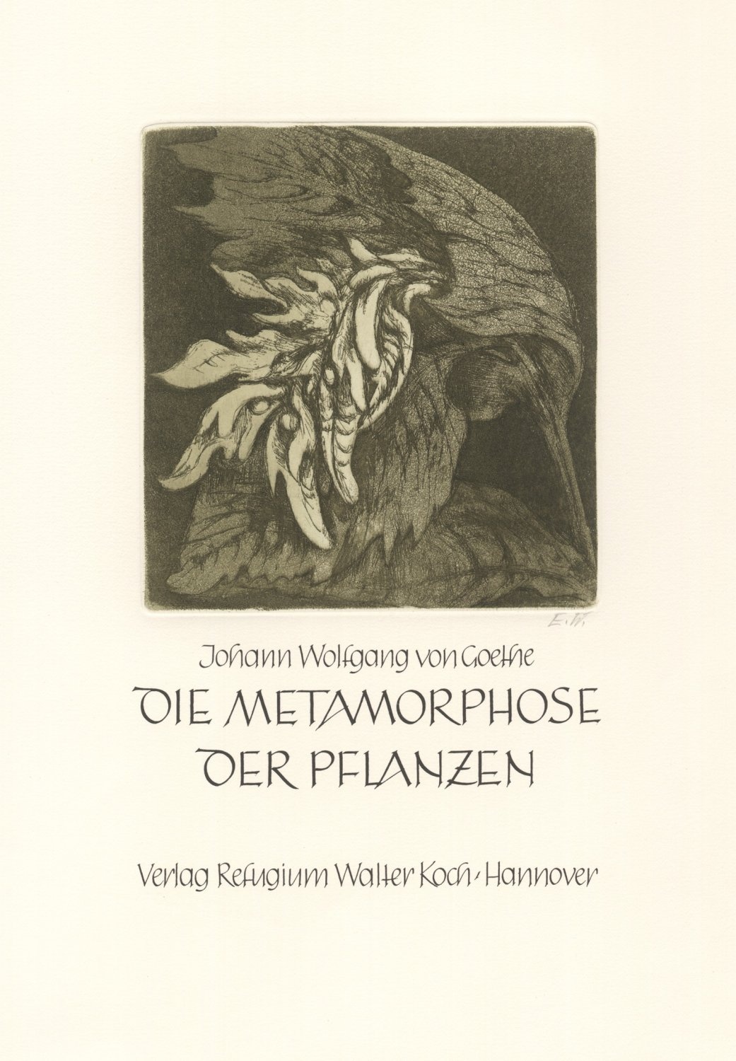 Die Metamorphose der Pflanzen. Mit zehn Originalradierungen von Ernst Wolfhagen (Freies Deutsches Hochstift / Frankfurter Goethe-Museum * Michael Wolfhagen RR-F)