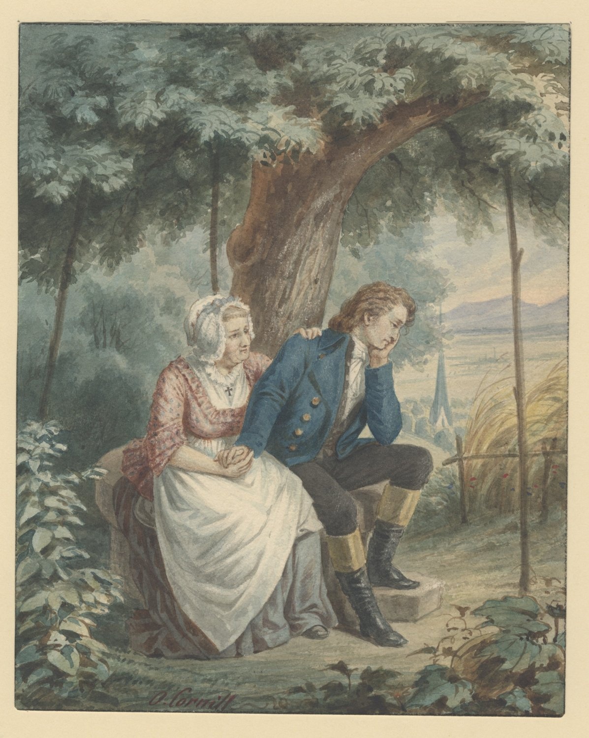 Hermann und seine Mutter unterm Birnenbaum (Freies Deutsches Hochstift / Frankfurter Goethe-Museum CC BY-NC-SA)