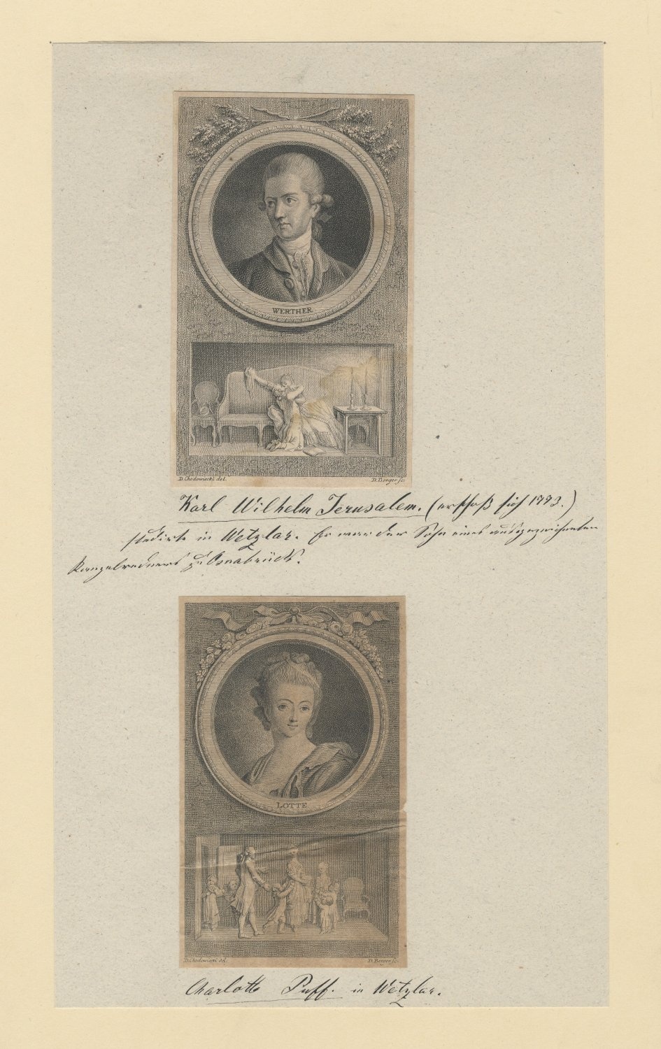 Idealporträt Lottes mit Brotschneideszene. auf gemeinsamem Untersatz mit III-13026-001 (Freies Deutsches Hochstift / Frankfurter Goethe-Museum CC BY-NC-SA)