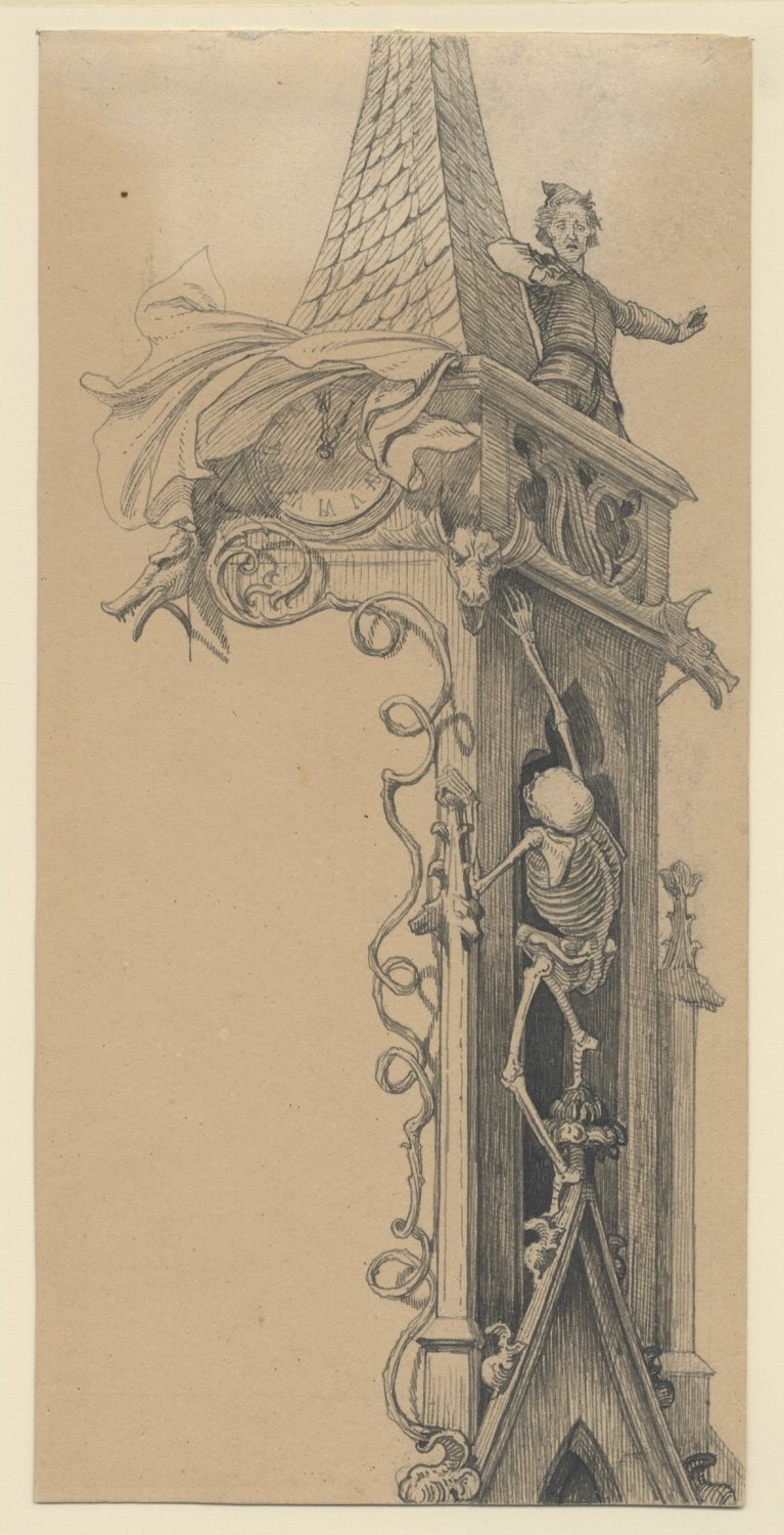 Der Totentanz. Vorzeichnung für einen Holzschnitt (Freies Deutsches Hochstift / Frankfurter Goethe-Museum CC BY-NC-SA)