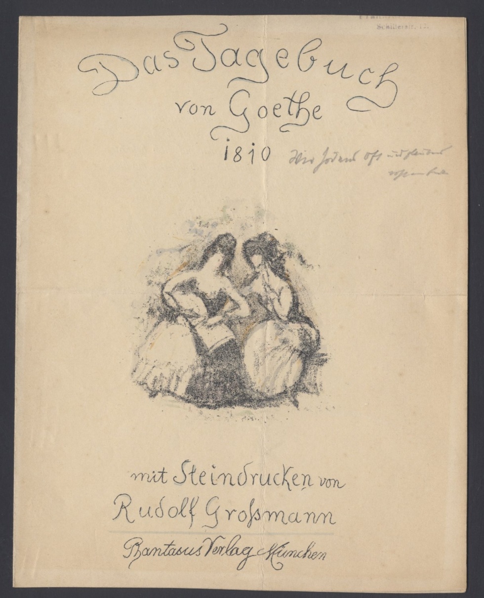 Das Tagebuch von Goethe 1810, mit Steindrucken von Rudolf Grossmann. Verlagsprospekt (Freies Deutsches Hochstift / Frankfurter Goethe-Museum CC BY-NC-SA)