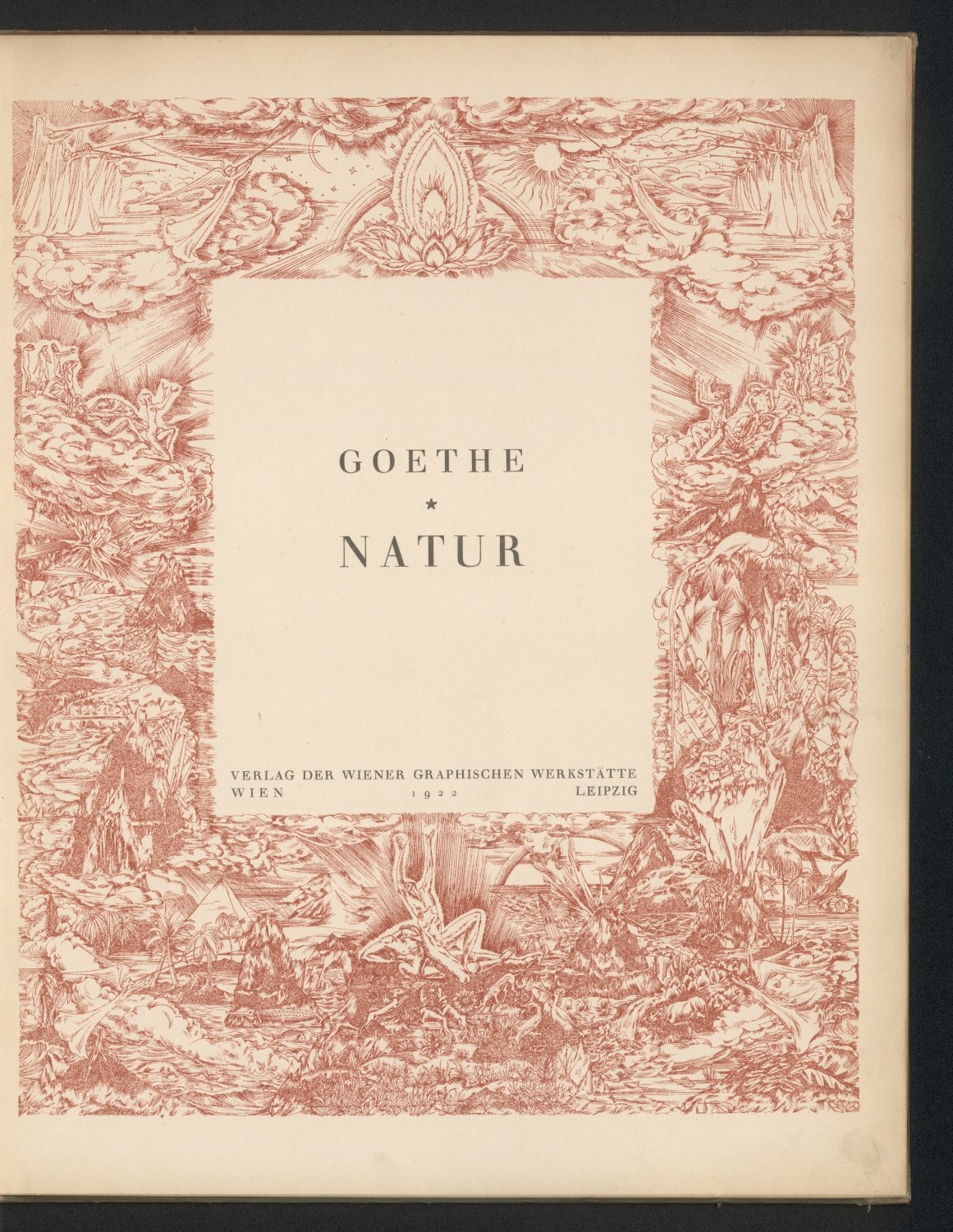 Titelblatt &quot;Goethe Natur&quot; (Trotz intensiver Recherche war der Rechteinhaber dieses Werkes nicht ermittelbar. Bei Hinweisen wenden Sie sich bitte an: bildarchiv@goethehaus-frankfurt.de Orphan Work)