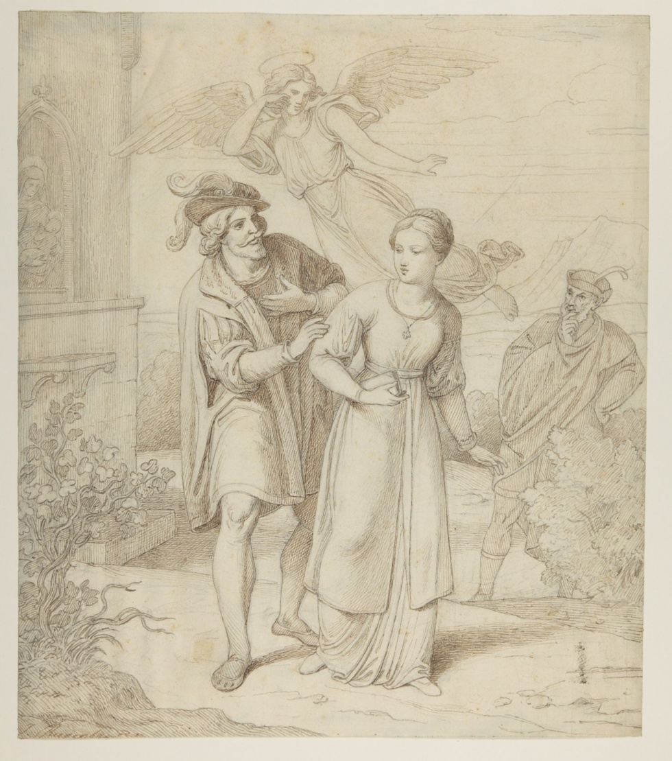 Die erste Begegnung von Faust und Gretchen (Freies Deutsches Hochstift / Frankfurter Goethe-Museum CC BY-NC-SA)