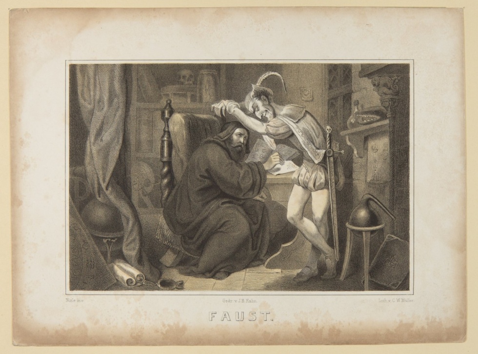 Faust schließt mit Mephisto den Pakt (Freies Deutsches Hochstift / Frankfurter Goethe-Museum CC BY-NC-SA)