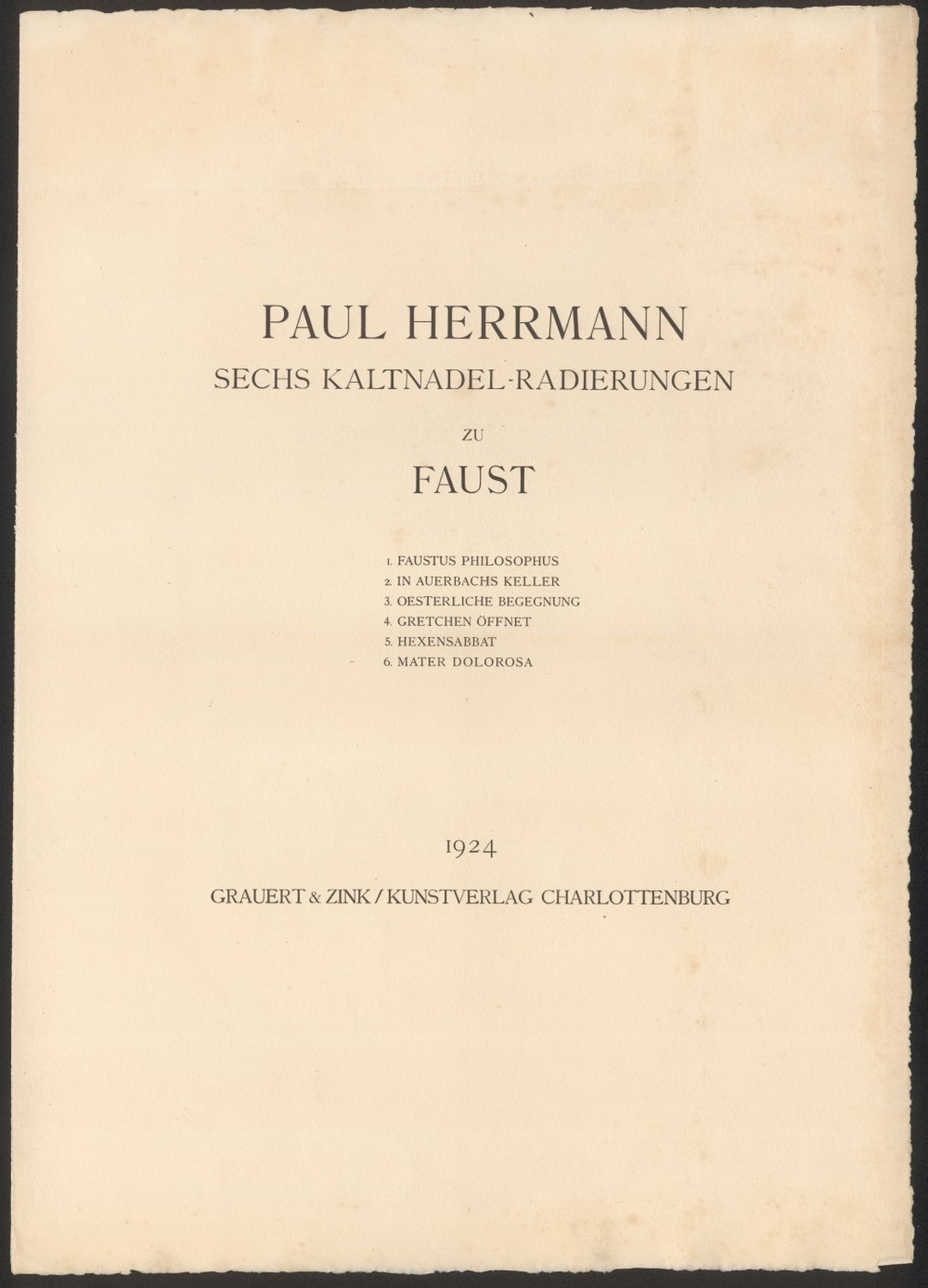 Sechs Kaltnadel-Radierungen zu Faust (Freies Deutsches Hochstift / Frankfurter Goethe-Museum CC BY-NC-SA)