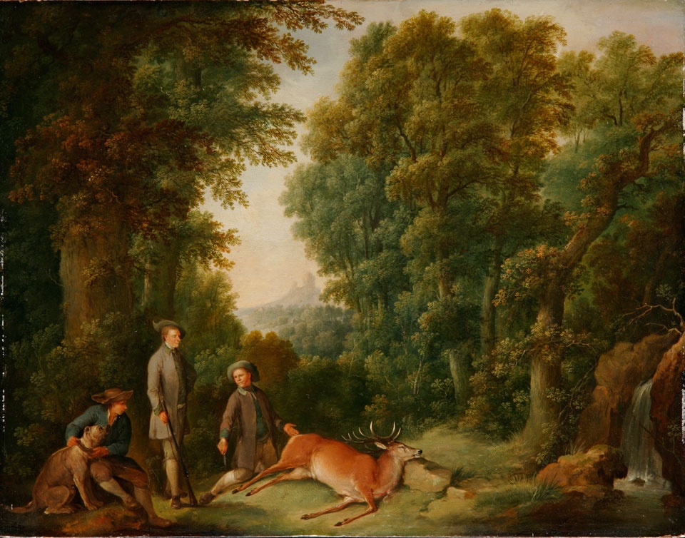 Waldlandschaft mit Jägern und erlegtem Rotwild (Freies Deutsches Hochstift / Frankfurter Goethe-Museum RR-F)