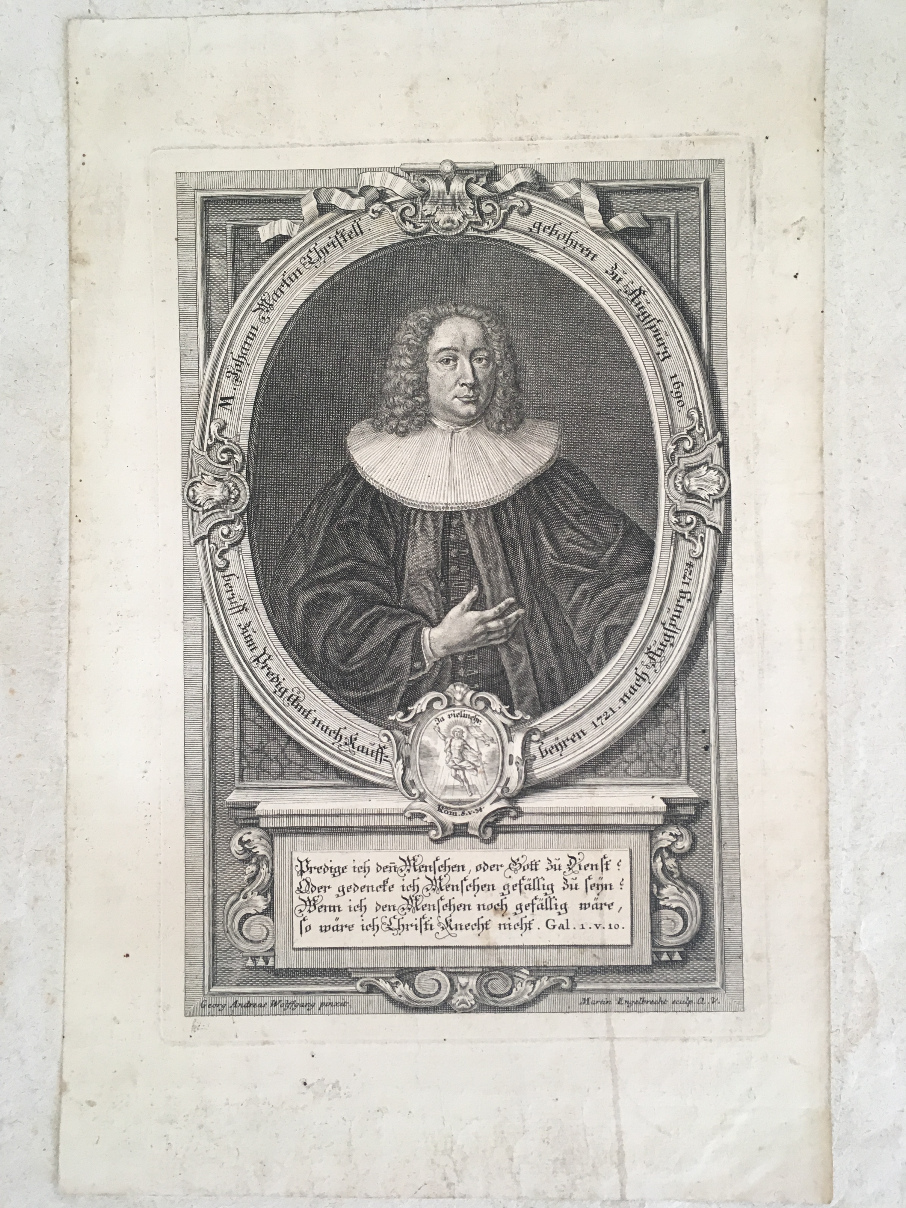 Porträt des M.[agister] Johann Martin Christell (+ 1755) (Museum für Sepulkralkultur CC BY-NC-SA)