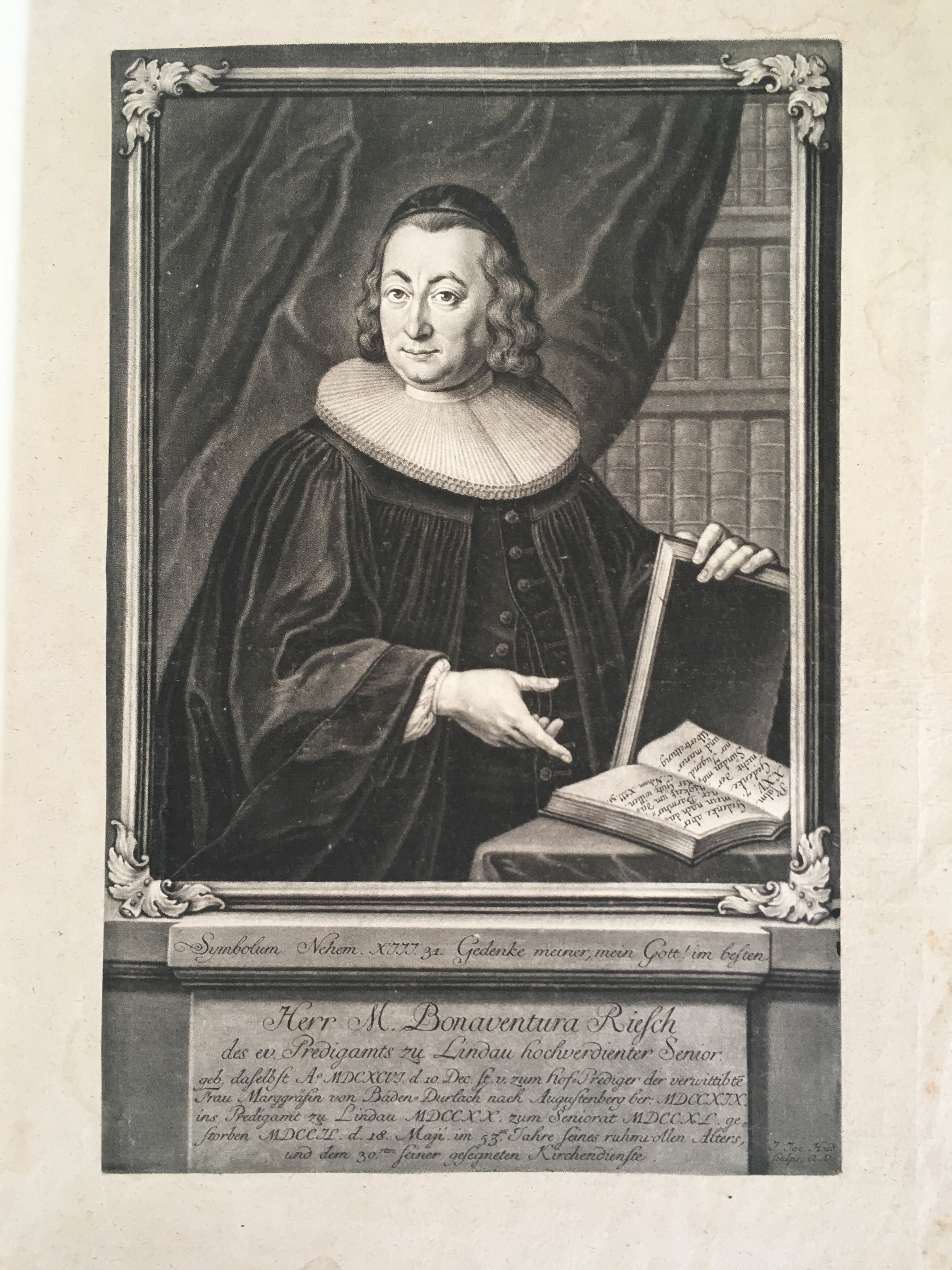 Porträt des Theologen Bonaventura Riesch (+ 1749) (Museum für Sepulkralkultur CC BY-NC-SA)