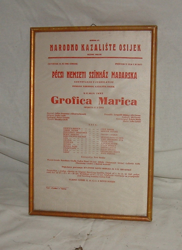 Selyemplakát keretben (Erkel Ferenc Múzeum, Gyula CC BY-NC-SA)
