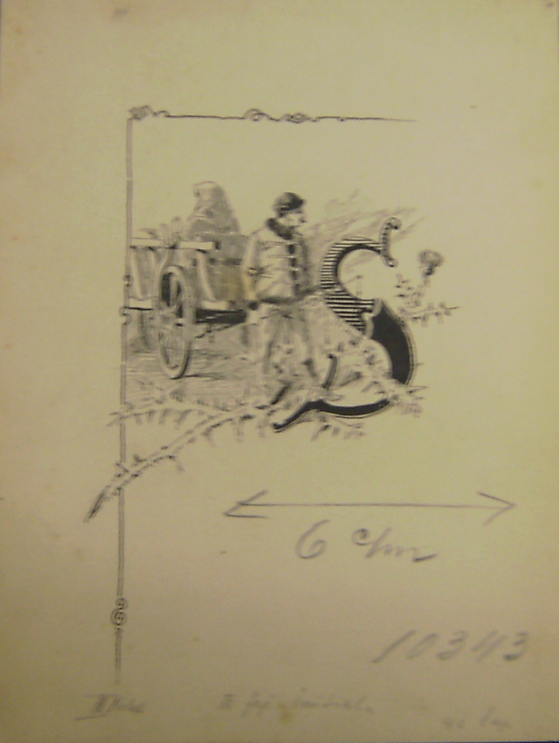 Illusztráció Vas G.: Egy alispánhoz: Iniciálé A három földönfutó c. fejezethez (Erkel Ferenc Múzeum CC BY-NC-SA)