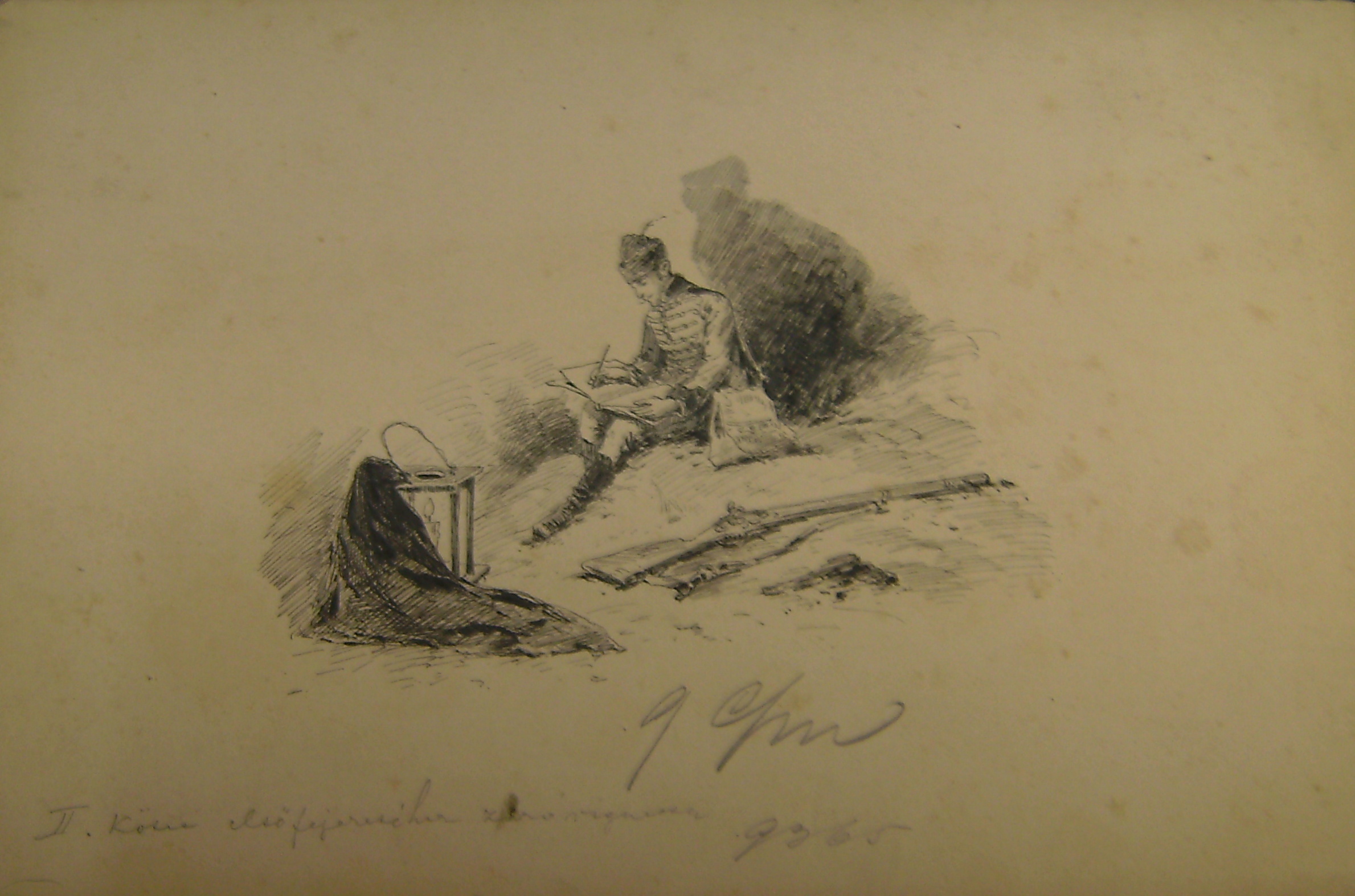 Illusztráció Vas G.: Egy alispánhoz: Záróvignette Egy megszorult ember c. fejezethez (Erkel Ferenc Múzeum CC BY-NC-SA)