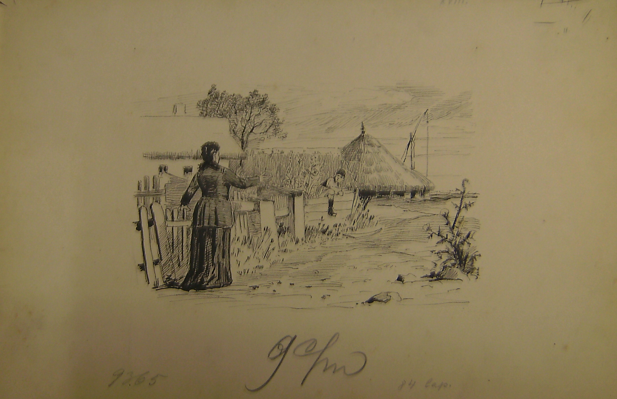 Illusztráció Vas G.: Egy alispánhoz: Jelenet (Egy özvegyasszony háza c. fejezetben) (Erkel Ferenc Múzeum CC BY-NC-SA)