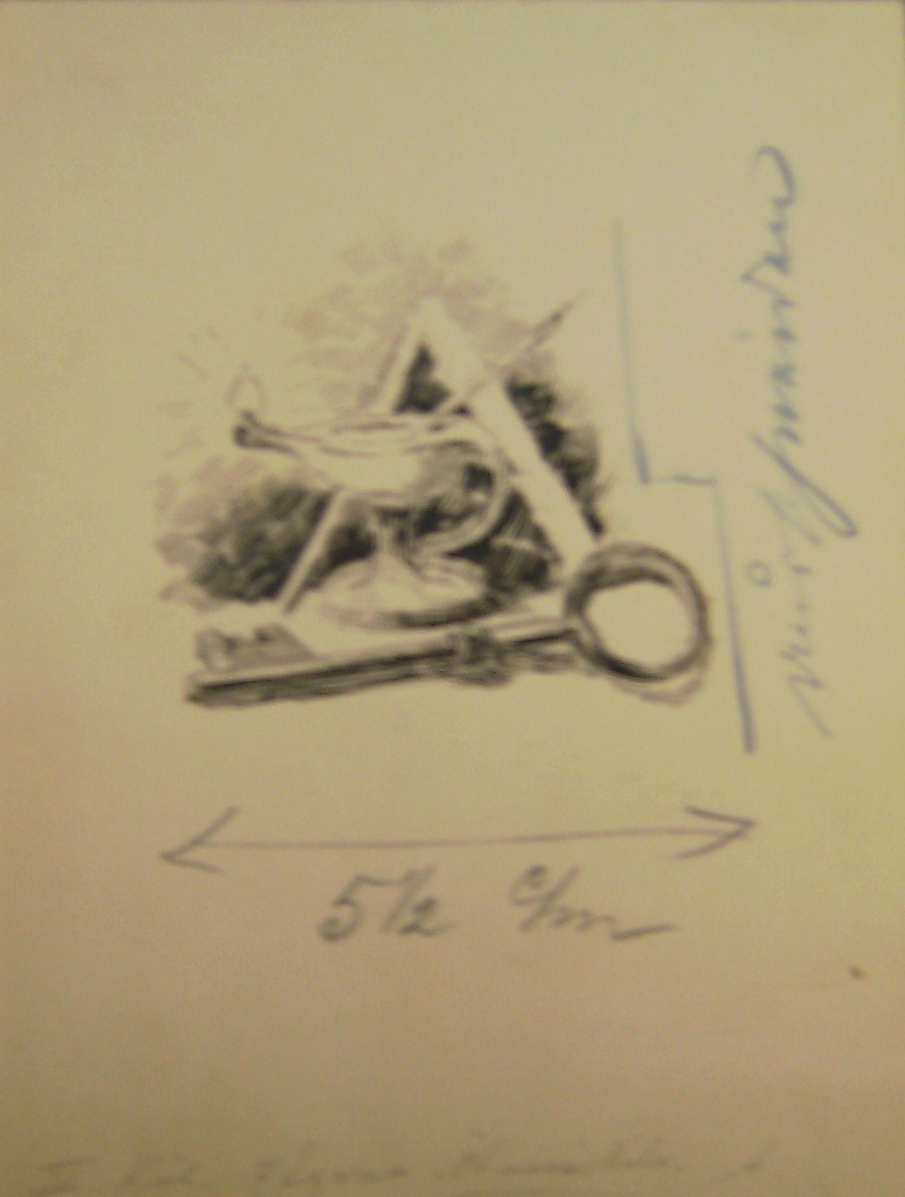 Illusztráció Vas G.: Egy alispánhoz: Iniciálé Öt mázsázs kulcs c. fejezethez. (Erkel Ferenc Múzeum CC BY-NC-SA)