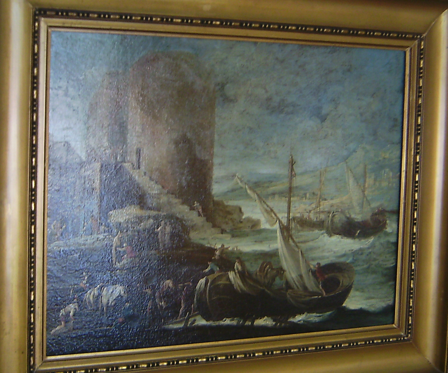 Tengerparti táj hajókkal (Erkel Ferenc Múzeum CC BY-NC-SA)