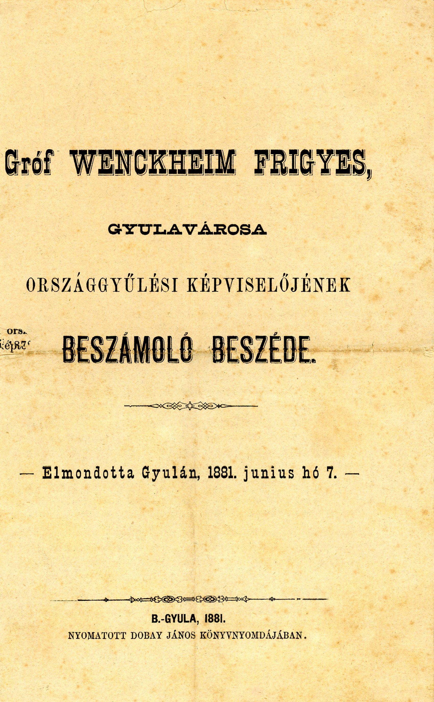 Röpirat, nyomtatott (Erkel Ferenc Múzeum CC BY-NC-SA)