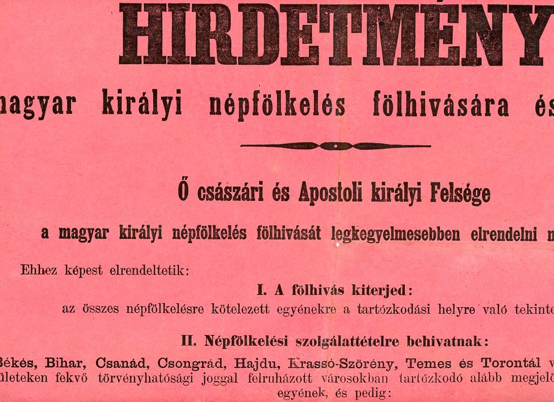 Plakát rózsaszín papír, nyomtatott (Erkel Ferenc Múzeum CC BY-NC-SA)