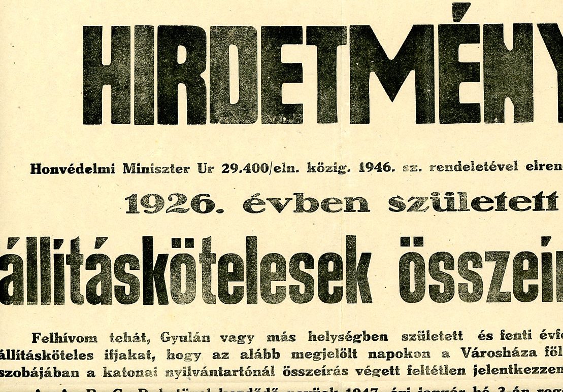 Plakát  Fehér papír, nyomtatott (Erkel Ferenc Múzeum CC BY-NC-SA)