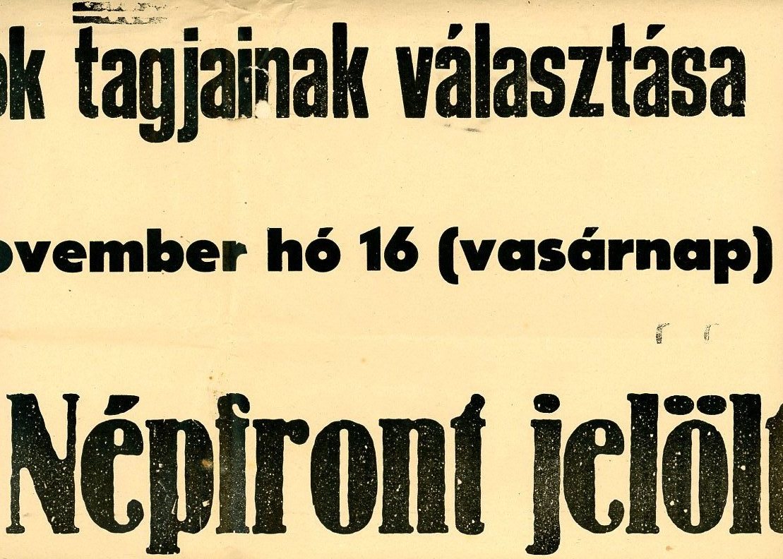 Plakát: Gyula Város Tanácstag jelöltjei  nyomtatott (Erkel Ferenc Múzeum CC BY-NC-SA)