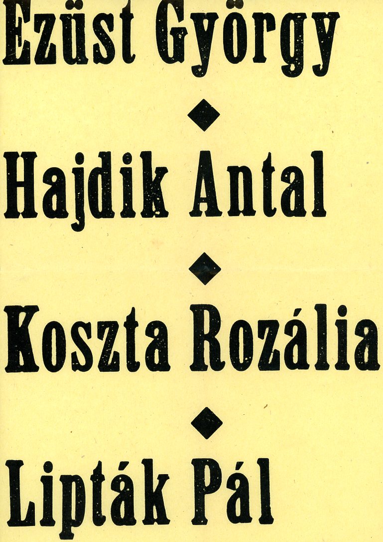 Falragasz, nyomtatott, sárga papíron (Erkel Ferenc Múzeum CC BY-NC-SA)