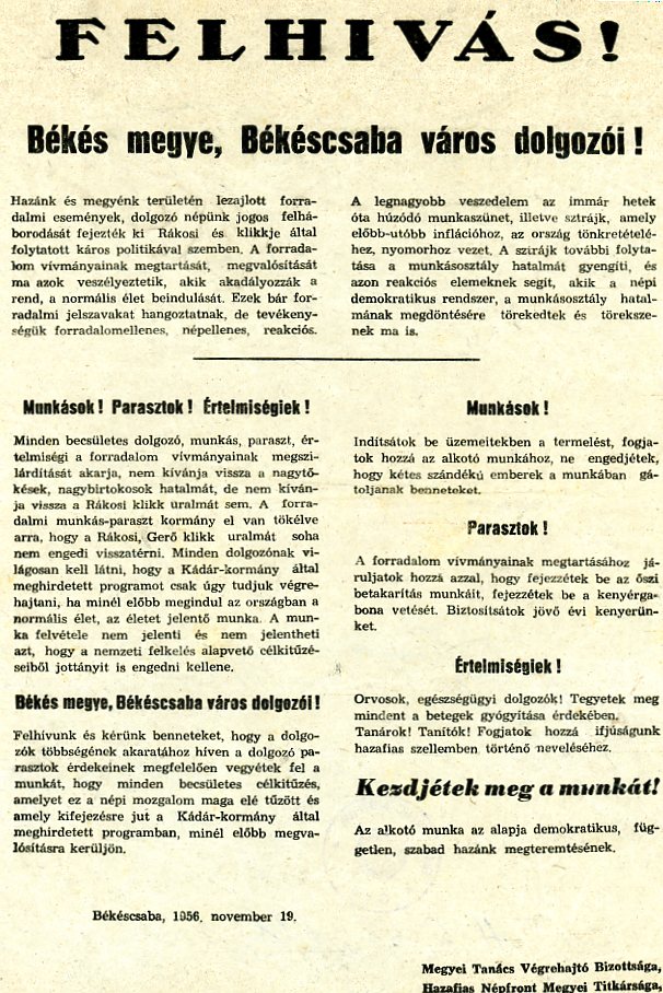 Röplap nyomtatott, kék papíron (Erkel Ferenc Múzeum CC BY-NC-SA)