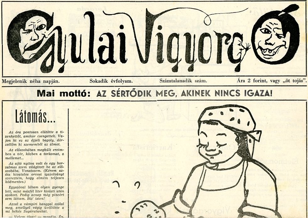 Időszaki vicc lap: Gyulai Vigyorgó (Erkel Ferenc Múzeum CC BY-NC-SA)
