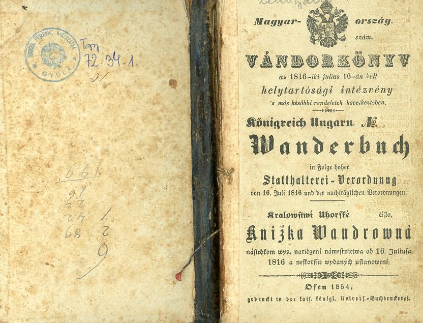 Vándorlókönyvek (Erkel Ferenc Múzeum CC BY-NC-SA)