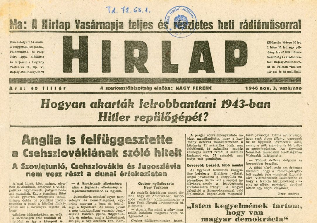 Újság : Hírlap (Erkel Ferenc Múzeum CC BY-NC-SA)