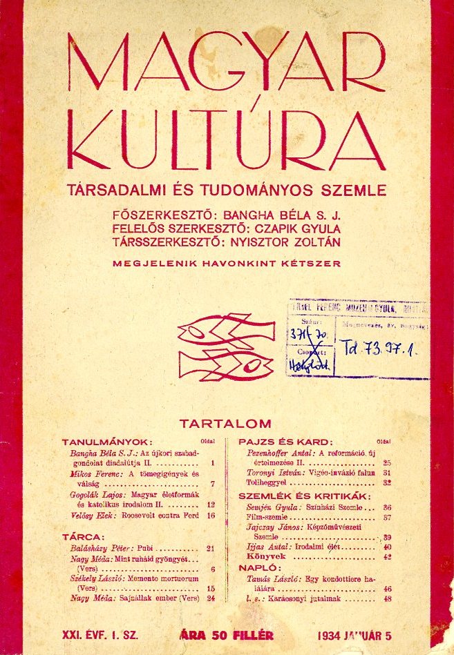Folyóirat : Magyar Kultúra (Erkel Ferenc Múzeum CC BY-NC-SA)