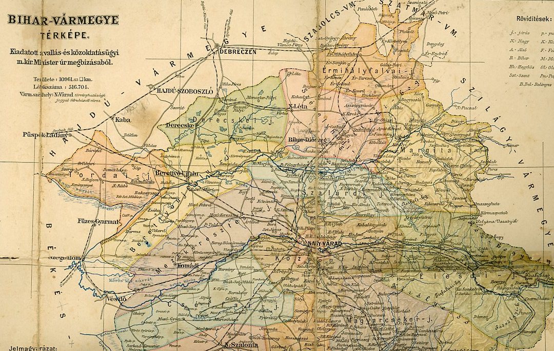 Térkép : Bihar vármegye (Erkel Ferenc Múzeum CC BY-NC-SA)