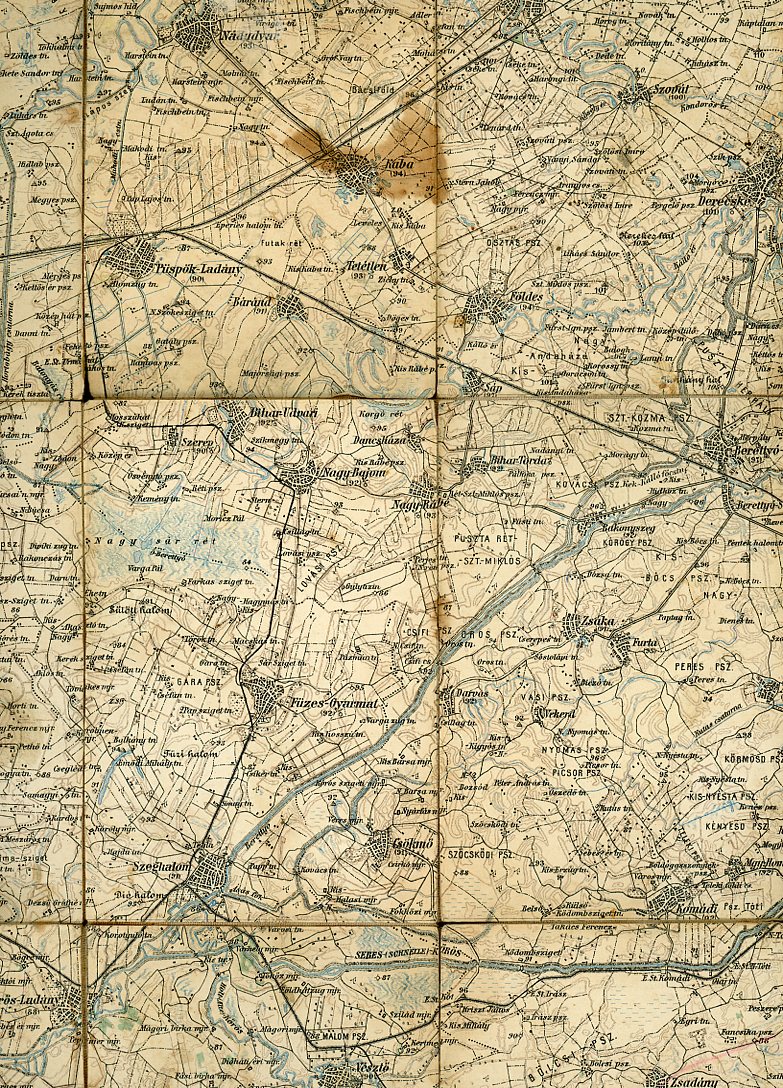 Térkép : Katonai térképszelvény                     Békés - Csaba (Erkel Ferenc Múzeum CC BY-NC-SA)