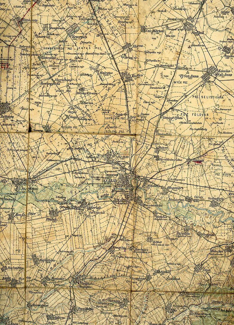 Térkép : Katonai térképszelvény                     Temesvár (Erkel Ferenc Múzeum CC BY-NC-SA)