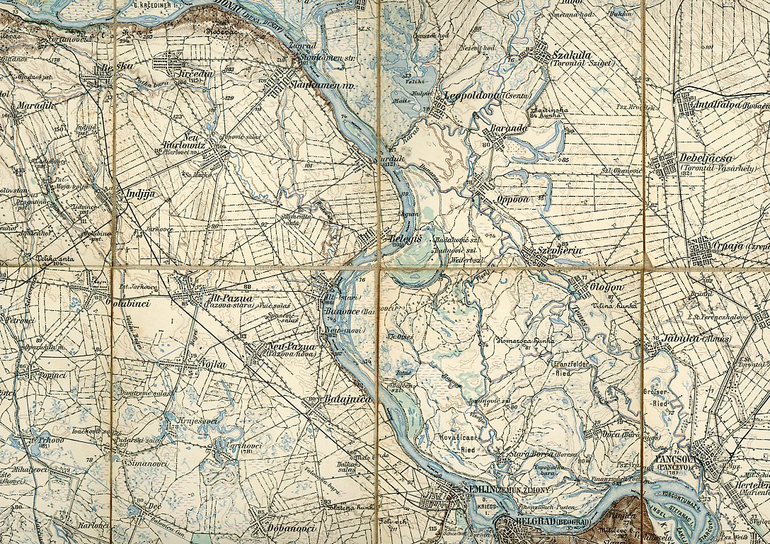 Térkép : Katonai térképszelvény             Belgrád (Erkel Ferenc Múzeum CC BY-NC-SA)