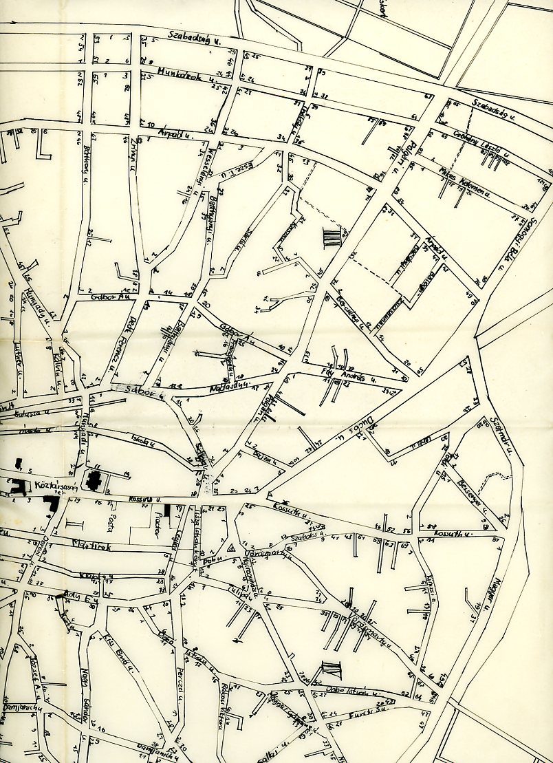 Térkép : egy hajdú város (Erkel Ferenc Múzeum CC BY-NC-SA)