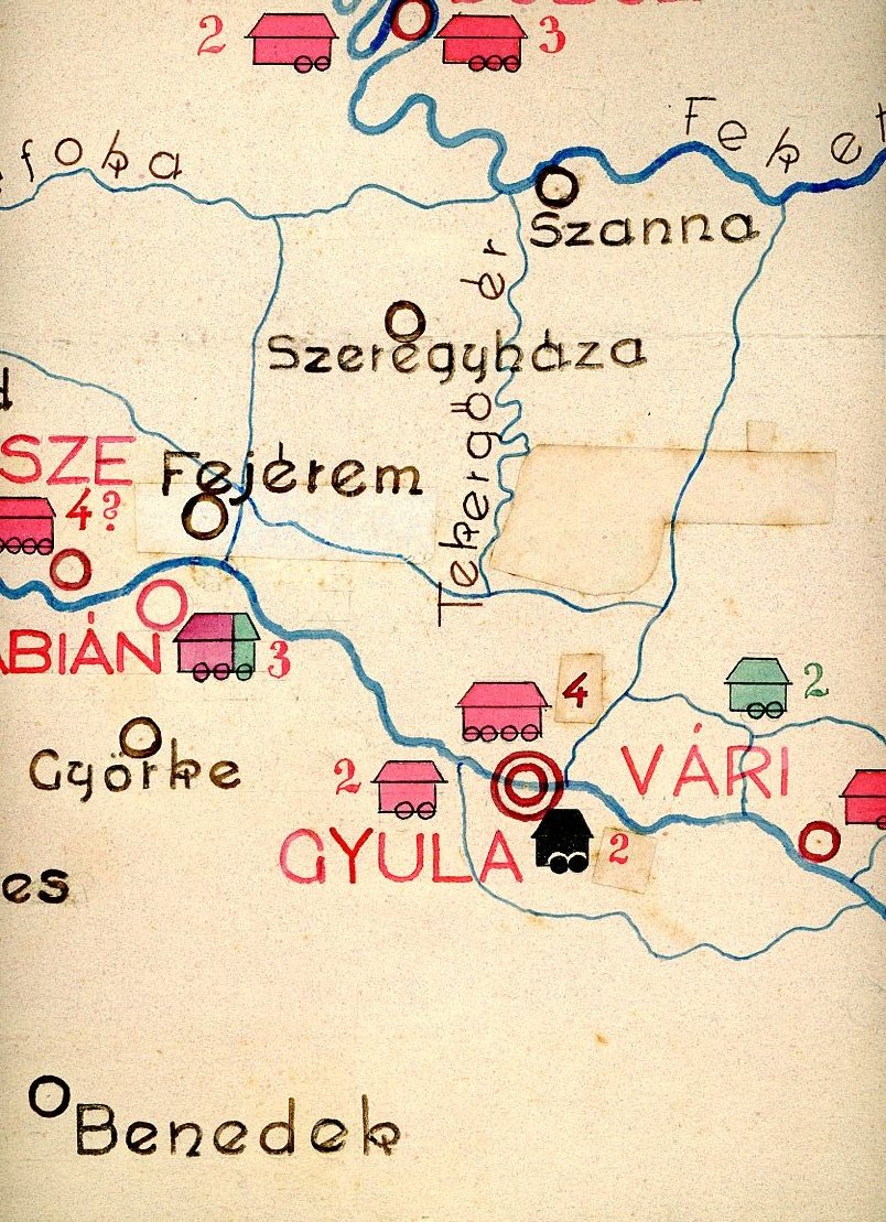 Térkép : Gyula környéke (Erkel Ferenc Múzeum CC BY-NC-SA)