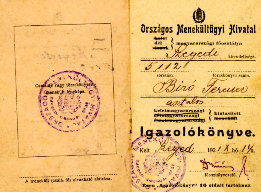 Igazolókönyv (Erkel Ferenc Múzeum CC BY-NC-SA)