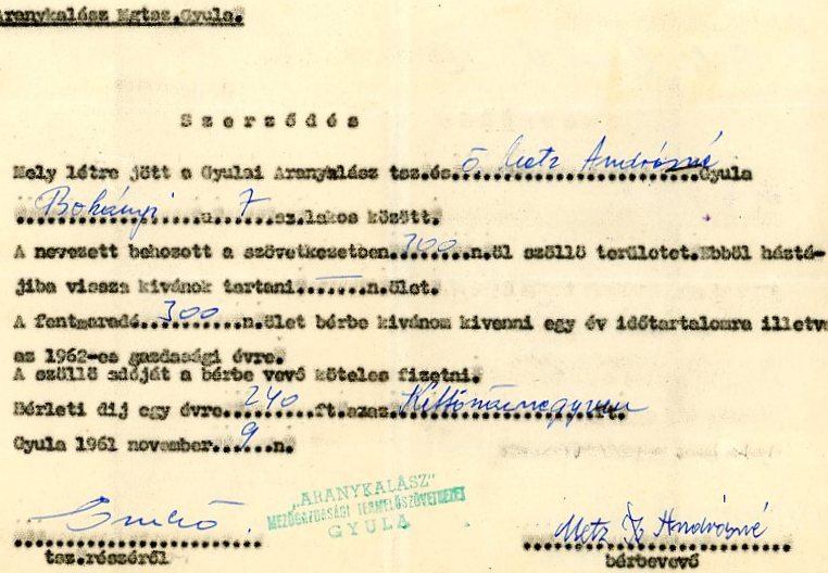 TSZ iratok (Erkel Ferenc Múzeum CC BY-NC-SA)