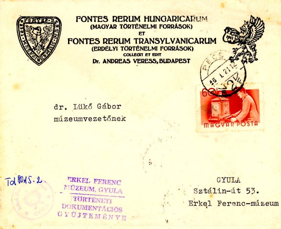 Levélpapír+boríték (Erkel Ferenc Múzeum CC BY-NC-SA)