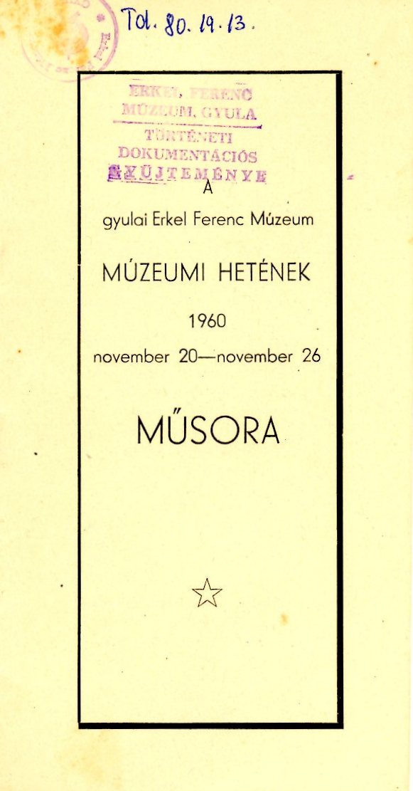 Múzeumi hét műsora (Erkel Ferenc Múzeum CC BY-NC-SA)
