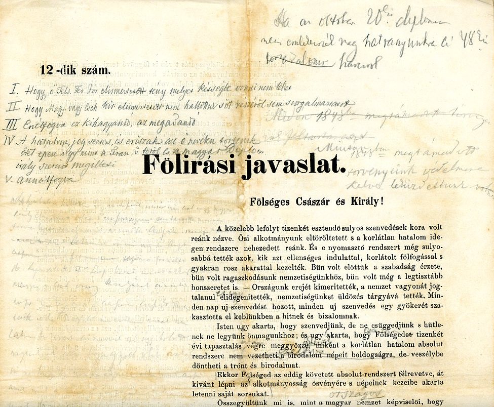 Fölírási javaslat (Erkel Ferenc Múzeum CC BY-NC-SA)