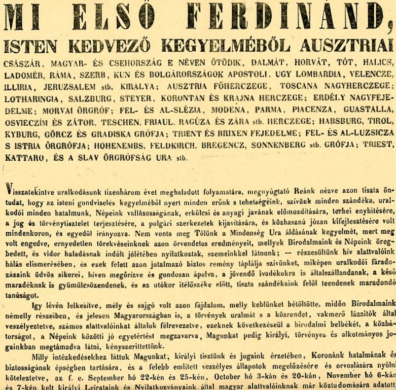 V. Ferdinánd lemondási nyilatkozata (Erkel Ferenc Múzeum CC BY-NC-SA)
