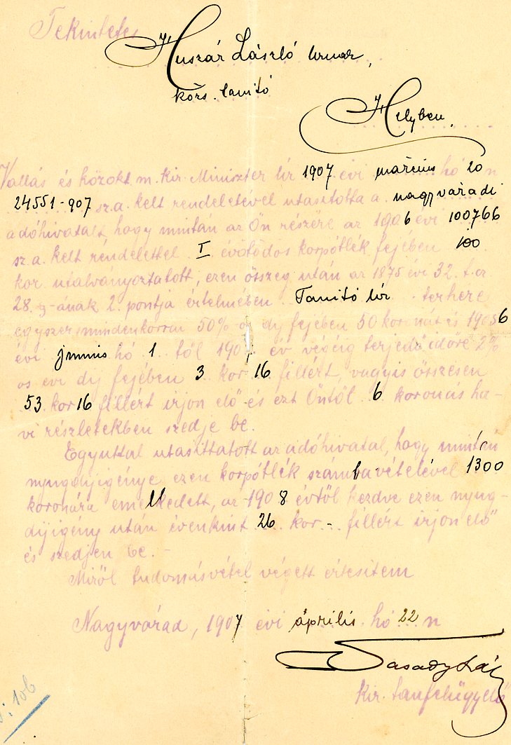 Hivatalos levél (Erkel Ferenc Múzeum CC BY-NC-SA)