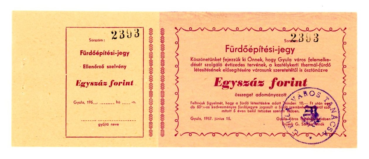 Építési jegyek (Erkel Ferenc Múzeum CC BY-NC-SA)